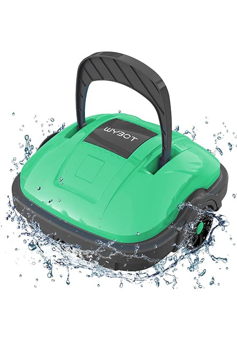 WYBOT C1 Robotic Pool Vacuum for Inground Pools, 150min Runtime Cordless Pool Cleaner up to 1,614Sq.ft, Wall & Waterline Cleaning, 4-in-1 Smart Navigation, App Support