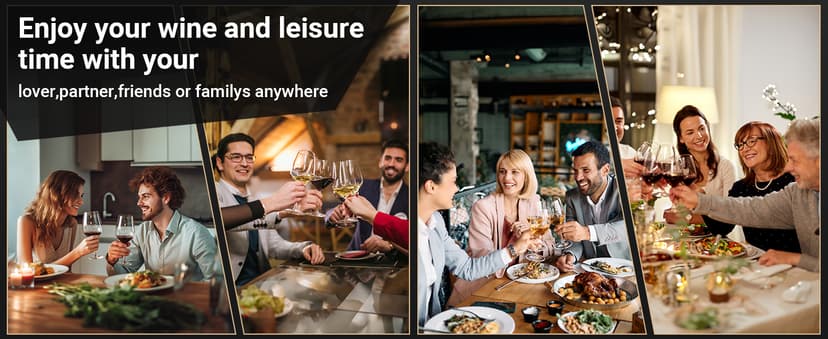 BODEGA 24 Inch Wine Cooler Refrigerator, 46 Bottle Dual Zone Wine Fridge with Double-Layer Tempered Glass Door,wine refrigerator with Temperature Memory Function, Built-in or Freestanding wine cooler.