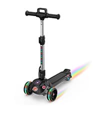 iScooter IK3/IK3Pro Electric Scooter for Kids Aged 6-12, LED Display, 3 Speeds, 3 Heights (IK3Pro), Magnetic Charging, 150W Motor, Colorful Lights