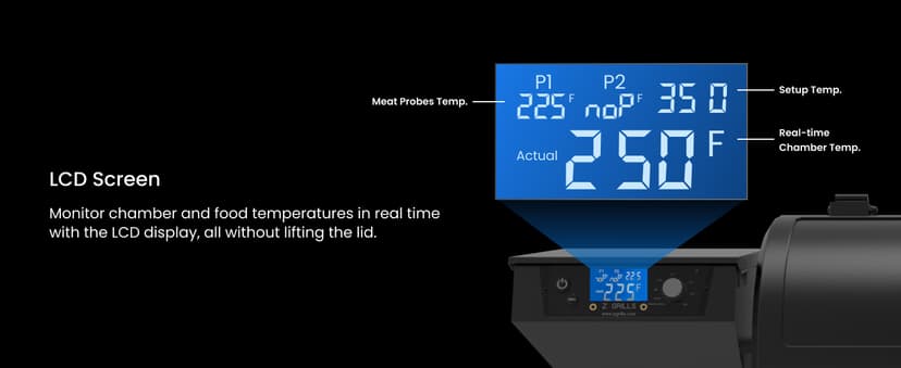 Z GRILLS ZPG 550B2 Wood Pellet Smoker, 8 in 1 BBQ Grill with Latest PID Technology LCD Controller, Auto Temperature Control, Meat Probe, 553 sq in Black
