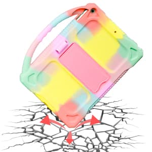 Kids Case for iPad 9th 8th 7th Generation,Shockproof Silicone Kids Cover for iPad 10.2 2021/2020/2019 with Handle Stand for New Apple iPad 10.2 inch(Rainbow)