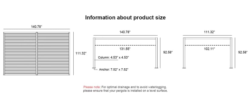 PURPLE LEAF Solar Louvered Pergola 92KS 10' x 12' with LED String Lights and Control Panel Aluminum Outdoor Pergola with Adjustable Roof for Patio Deck Garden Yard Gray