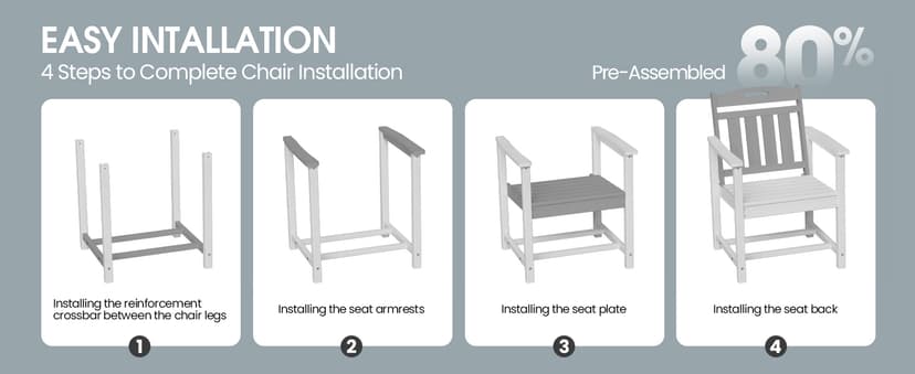 HDPE Outdoor Dining Set, 7 Piece Patio Table and Chairs Set with 2" Umbrella Hole, All Weather Patio Furniture for 6 Person in Garden, Backyard, Deck | Matte Black
