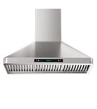 IKTCH 36-Inch Wall Mount Range Hood, 900 CFM Ducted Vent Hood with 4-Speed Fan, Gesture Sensing & Touch Control, Stainless Steel Kitchen Chimney Vent with Adjustable LED Lights