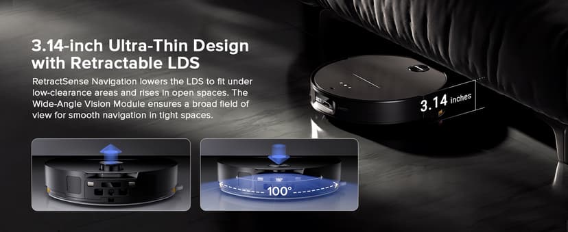 roborock Saros 10 Robot Vacuum and Mop, 22,000Pa Suction, AI Obstacle Avoidance, 3.14-inch Ultra Thin, Intelligent Dirt Detection, Zero Tangling Main Brush, Hot Water Mop & Dock Self Cleaning