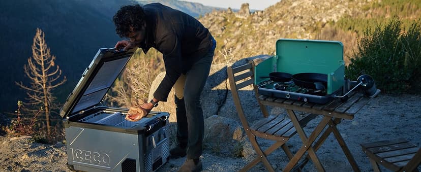 ICECO APL55 Dual Zone Portable Refrigerator Bluetooth Controlled, 55 Liter 12v refrigerator with SECOP Compressor, DC 12/24V, AC 110-240V, for Truck, Car and Home, -4℉~68℉(Silver)