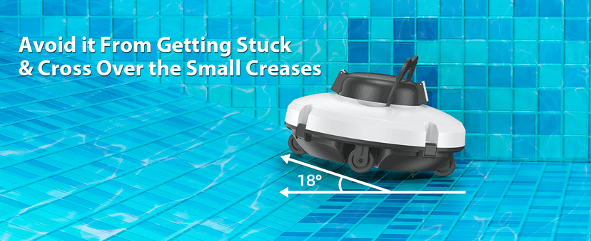 S100 Cordless Robot Pool Cleaner, Last 130Min, 18° Slope Angle, Automatic Pool Vacuum for Above Ground Pools, Self-Parking Pool Cleaner with Filter Basket, Pool Robot Up to 1100 sq.ft