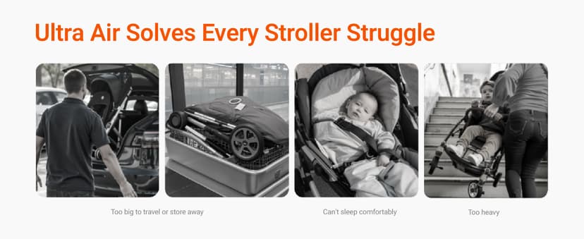 Lightweight Baby Travel Stroller with Carbor Fiber Frame, Compact & Airplane-Friendly, One-Handed Folding Design, 11.6 lbs, Perfect for Toddlers, Jet