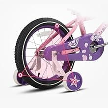 JOYSTAR Paris Girls Bike for Ages 3-8 Years Old, 14 16 18 Inch Kids Bike with Training Wheels, Basket and Handbrake, Multiple Colors