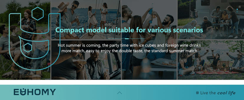 EUHOMY 12 Volt Refrigerator with Ice Maker, 48QT(45L) Electric Cooler Usable Battery Dual Zone, Car Refrigerator APP Control, 12V Fridge 12/24V DC 110-240V AC for Camping, Travel, Outdoor, Home