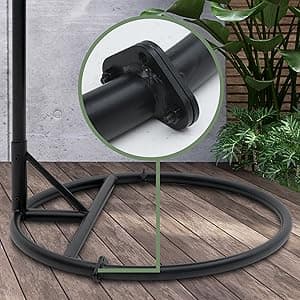 SereneLife Hanging Wicker Egg Swing Chair with Cushions & Stand – Brown Rattan Outdoor/Indoor Chair with 66 lb Capacity, Powder-Coated Steel Frame, Washable Weather-Resistant Cushions