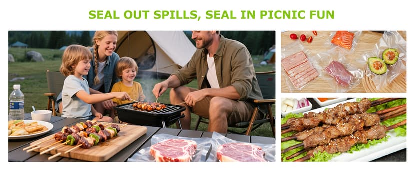 Bonsenkitchen Food Vacuum Sealer Machine with External Vac Function, Built-in Cutter & Bag Storage, 5 Modes for Various Food Types, Includes 10 Bags & 1 Roll (Silver)