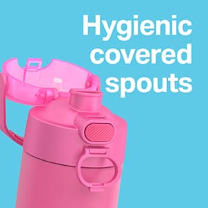 THERMOS FUNTAINER 16 Ounce Stainless Steel Vacuum Insulated Bottle with Wide Spout Lid, Navy