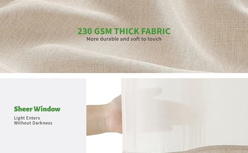 No Hooks Polyester Textured Shower Curtain with Snap-in Fabric Liner Set, Hotel Luxury Decor Shower Curtains for Bathroom with See Through Top Window, Waterproof & Washable, 71Wx74H, Cream