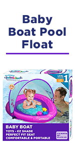 SwimSchool Infant Baby Pool Floats, Free Swimming, Super Buoyant – Ages 6-24 Months – Multiple Colors/Styles – Adjustable Canopies and Seats, Splash & Play Baby Floaties