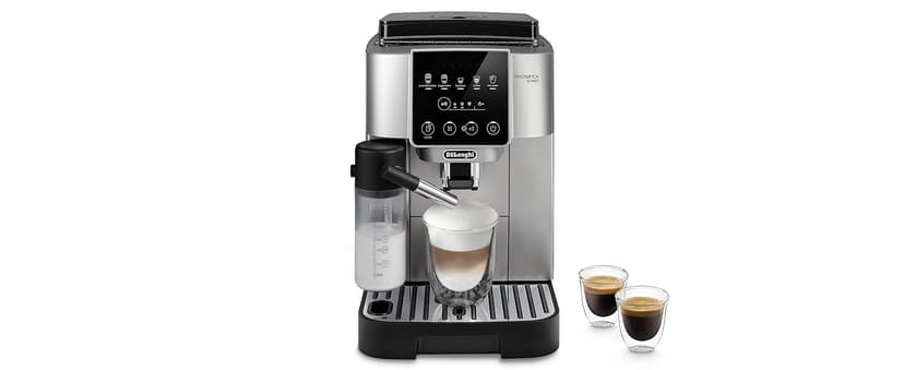 De'Longhi Magnifica Start Espresso & Coffee Machine with Automatic Milk Frother, One Touch Latte, Cappuccino, Built-in Grinder, Silver, ECAM22080SB