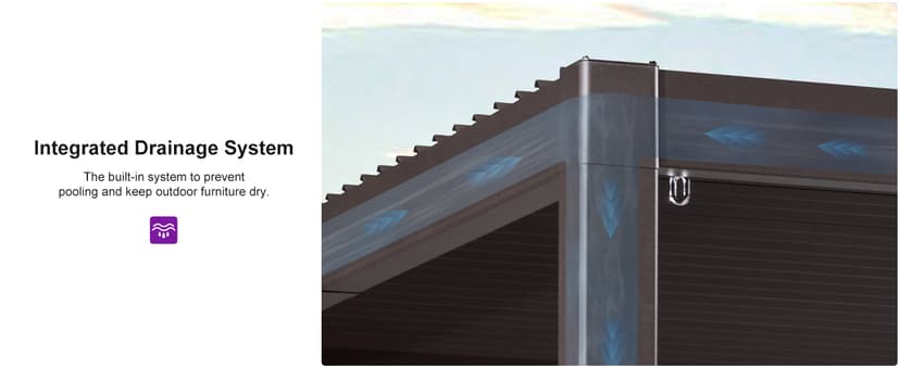 PURPLE LEAF 10' x 14' Louvered Pergola Outdoor Adjustable Louvre Shade Modern Patio Aluminum Pergola with Retractable Roof for Deck Backyard Garden Hardtop Gazebo