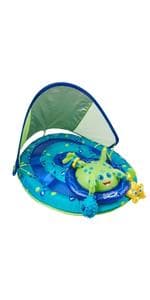 Swimways Ultra Baby Spring Float, Premium Inflatable Baby Pool Float with Sun Canopy, Fast Inflation & Carry Bag (9-24 Months), Mermaid Toys for Kids