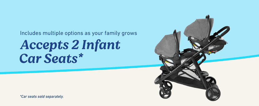 Graco Ready2Grow LX 2.0 Double Stroller Features Bench Seat and Standing Platform Options, Clark