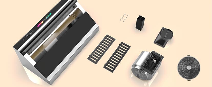 Under Cabinet Range Hood 30 inch, 900 CFM Kitchen Hood with Voice/Gesture/Touch Control,Ducted/Ductless Convertible Stainless Steel Range Hood, 4 Speed Exhaust Fan,Adjustable Lights