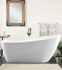 Vanity Art 71" Freestanding Bathtub | Free Standing Tub Stand Alone Tub with Contemporary Design for Soaking and Bathing, Overflow and Pop-up Drain with UPC Certified, Acrylic, VA6517-BN
