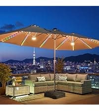 HOOOWOOO Outdoor Sectional Patio Furniture Set with Fire Pit Table,13 Pieces Wicker Conversation Sets L Shaped Couch,Extra Deep Out Door Sofa Outside Furniture with Swivel Chairs,Beige