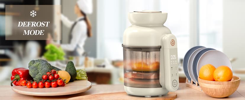 Auto Baby Food Maker, Glass Baby Food Mills, Baby Blender & Steamer and Puree Maker with Auto Cooking, Easy Cleaning, Dishwasher Safe, Cook at Home, Touch Screen Control