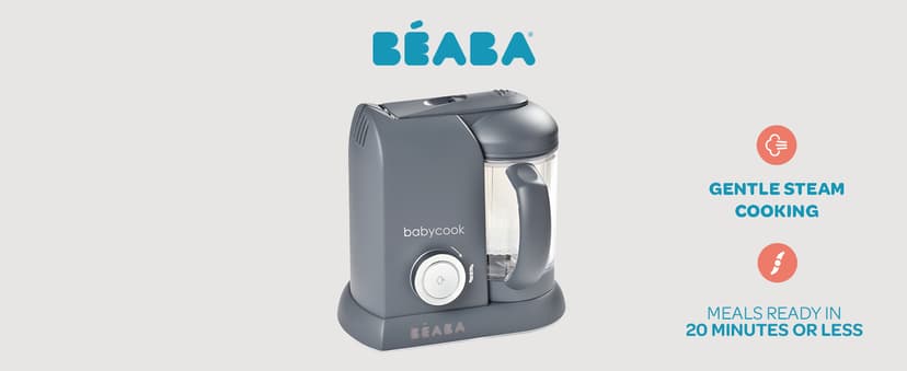 BEABA Babycook Solo 4 in 1 Baby Food Maker, Puree Steamer and Blender for Purees, Grinder with Auto Steam Cooking, Lrg Capacity 4.5 Cups 27 Servings in 20 Mins, Oat