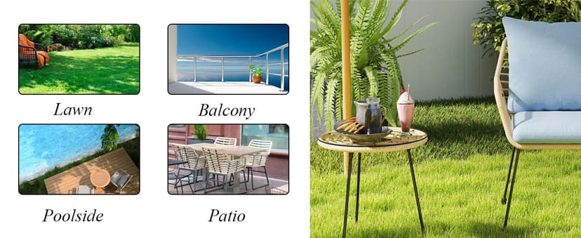 3 Pieces Outdoor Bistro Set, Bistro Set Outdoor with Glass Top Table, Patio Wicker Furniture Set 3 Piece, Rattan Conversation Set for Balcony, Lawn, Garden, Backyard, Poolside, Beige