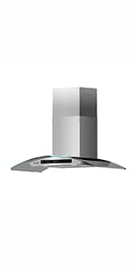 AROAN 30 inch Wall Mount Glass Range Hood, Stainless Steel Kitchen Chimney Vent Hood with 780 CFM & Four-Speed Touch Panel, 2pcs Adjustable LED, Tempered Glass Visor (PA03-30)