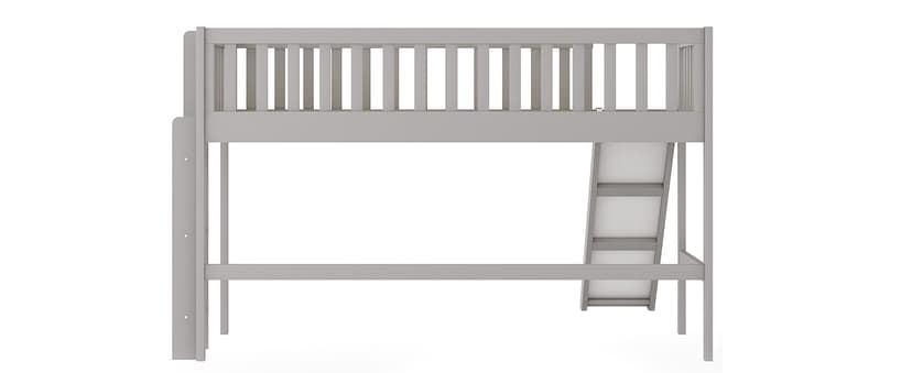 Bellemave Twin Size Loft Bed for Kids,Low Loft Bed with Slide and Ladder,Wood Loft Bed Twin for Girls Boys,Grey