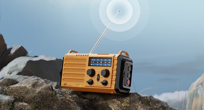 Raynic Weather Radio, 5000mAh/18500mWh NOAA Weather Radio, Solar Hand Crank Emergency Radio with AM/FM/SW/NOAA Weather Alert, Flashlight, Reading Lamp, Cell Phone Charger and SOS Siren