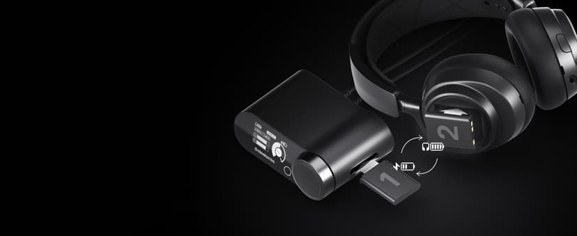 SteelSeries Arctis Nova Pro Wireless Multi-System Gaming Headset - Premium Hi-Fi Drivers - Active Noise Cancellation - Infinity Power System - Stealth Retractable Mic - PC, PS5/PS4, Switch, Mobile