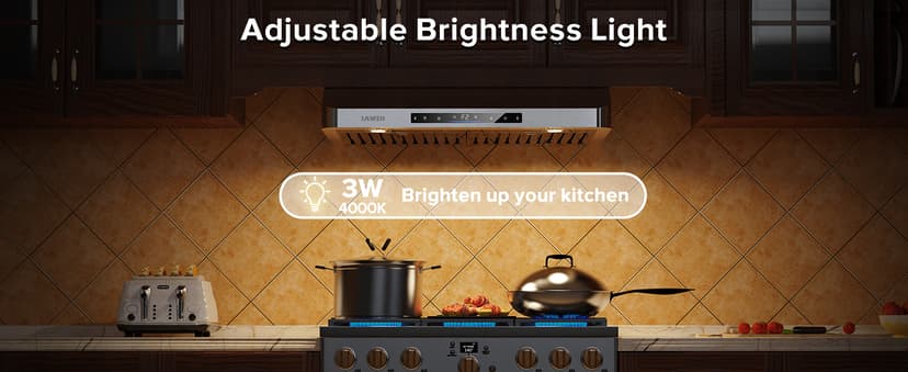 Under Cabinet Range Hood 30 Inch,900 CFM Stainless Steel Kitchen Stove Vent Hood with 4 Speed Exhaust Fan Gesture Sensing/Touch/Remote Control