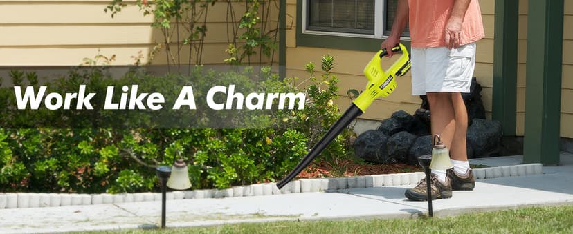 Leaf Blower Cordless - 21V Powerful Electric Leaf Blower with 2 Batteries and Charger, 2 Speed Modes, 2.0Ah Lightweight Battery Powered Leaf Blowers for Lawn Care, Patio, Dust, Blowing Leaves