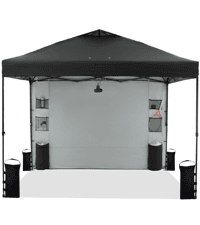 10'x10' Pop Up Canopy Tent with 1 Sidewall and 6 Pockets, One Push Setup, Instant Shade Tent with Vented Roof for Beach Patio Outdoor, Case, 8 Stakes, 4 Ropes, 4 Sandbags (White)