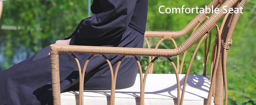 YITAHOME 5 Pieces Outdoor Patio Dining Table Chair Set,Wicker Patio Dining Set,Outdoor Rattan Dining Table Set for Patio, Backyard, Balcony, Garden (with Umbrella Hole)