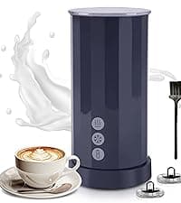 4-in-1 Milk Frother, Electric Milk Frother and Steamer with LED Touch Screen, Non-stick Bottom, Milk Warmer 13.52oz for Lattes, Cappuccinos, and Macchiatos at Home, White