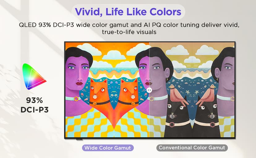 55-Inch Class QLED 4K Smart TV, Ultra-Slim Design Picture TV, 144Hz, HDR, Art Mode w/AI Art, Wide Color Gamut, Dolby Vision IQ, Dolby Atmos, Google Assistant Voice Remote(55F75, 2025 Model)