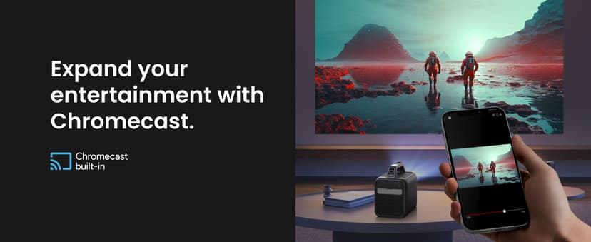 NEBULA Mars 3 Outdoor Portable Projector, 1000 ANSI Lumens, AI-Powered Image, Built-In Battery with 5 Hour Playtime, Android TV, 200 Inch Home Theater, for Backyard, Office and Business, and Camping