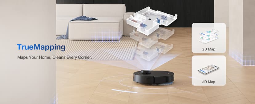 ECOVACS DEEBOT T30S Combo Robot Vacuum and Mop, All in One Cleaning Hub, 11000Pa, ZeroTangle Technology, TruEdge Adaptive Edge, Dual Self-Emptying, Hot Water Washing