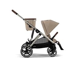 Cybex Gazelle S All-in-One Toddler and Baby Stroller with Over 20 Modular Configurations, Ergonomic Near-Flat Recline, Shopper Basket, and Compact Fold, Moon Black, Silver Frame