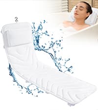 Non Slip Bath Pillow, Luxury Spa Bathtub Head & Neck Rest Support, Permeable Quick Drying Air Mesh Tub Pillow with 4 Large Suction Cups, Fits Any Tubs, Soft and Relaxing