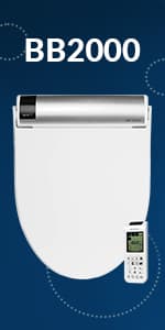 Bio Bidet BB2000 Bliss Electric Bidet Toilet Seat, Warm Water with Air Dryer, Heated Seat with Sensor and Slow Close Lid, Night Light, Remote Control, Elongated, White