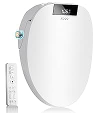 Electric Bidet Toilet Seat Elongated, Heated Toilet Seat, Instant Warm Water, Warm Air Dryer, Rear Feminine and Oscillating Washing, Wireless Remote, Night Light, Slow Close Lid, LED Display