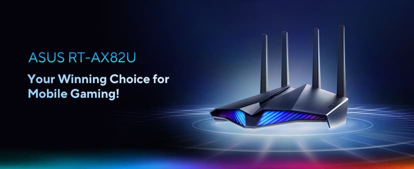 ASUS RT-AX82U (AX5400) Dual Band WiFi 6 Extendable Gaming Router, Gaming Port, Mobile Game Mode, Aura RGB, Included AiProtection Pro Security, Instant Guard, VPN, AiMesh Compatible