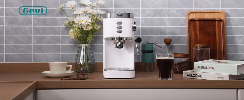 Gevi Espresso Machine 20 Bar High Pressure,Compact Espresso Maker with Milk Frother Steam Wand,Cappuccino,Latte Maker with Adjustable Shot Volume for Home,Gift for Mom and Dad