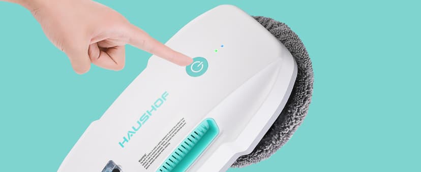 HAUSHOF Robot Window Cleaner with 3800Pa Suction, Auto Water Spray, AI Path Planning & Edge Detection, Remote Control for High-Rise Window, Glass Door