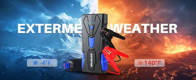 AUTOONE 6000A Car Battery Jump Starter Up to All Gas & 12L Diesel Engine, Car Battery Jumper Starter Portable 12V Jump Box with USB Output, Storage Case, LED Flashlight