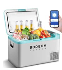 BODEGACOOLER 12 Volt Refrigerator, RV Refrigerator APP Control, 65L(2.3cu.ft.) RV Fridge Freezer, Car Refrigerator with Lock, (4℉-46℉) Travel Compressor Cooler 12/24V DC for Truck, RV, Camping